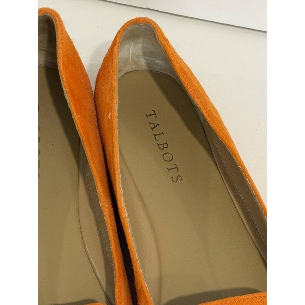 Talbots Francesca Link Suede Leather Driving Flats Orange Size 7.5 - Picture 5 of 12